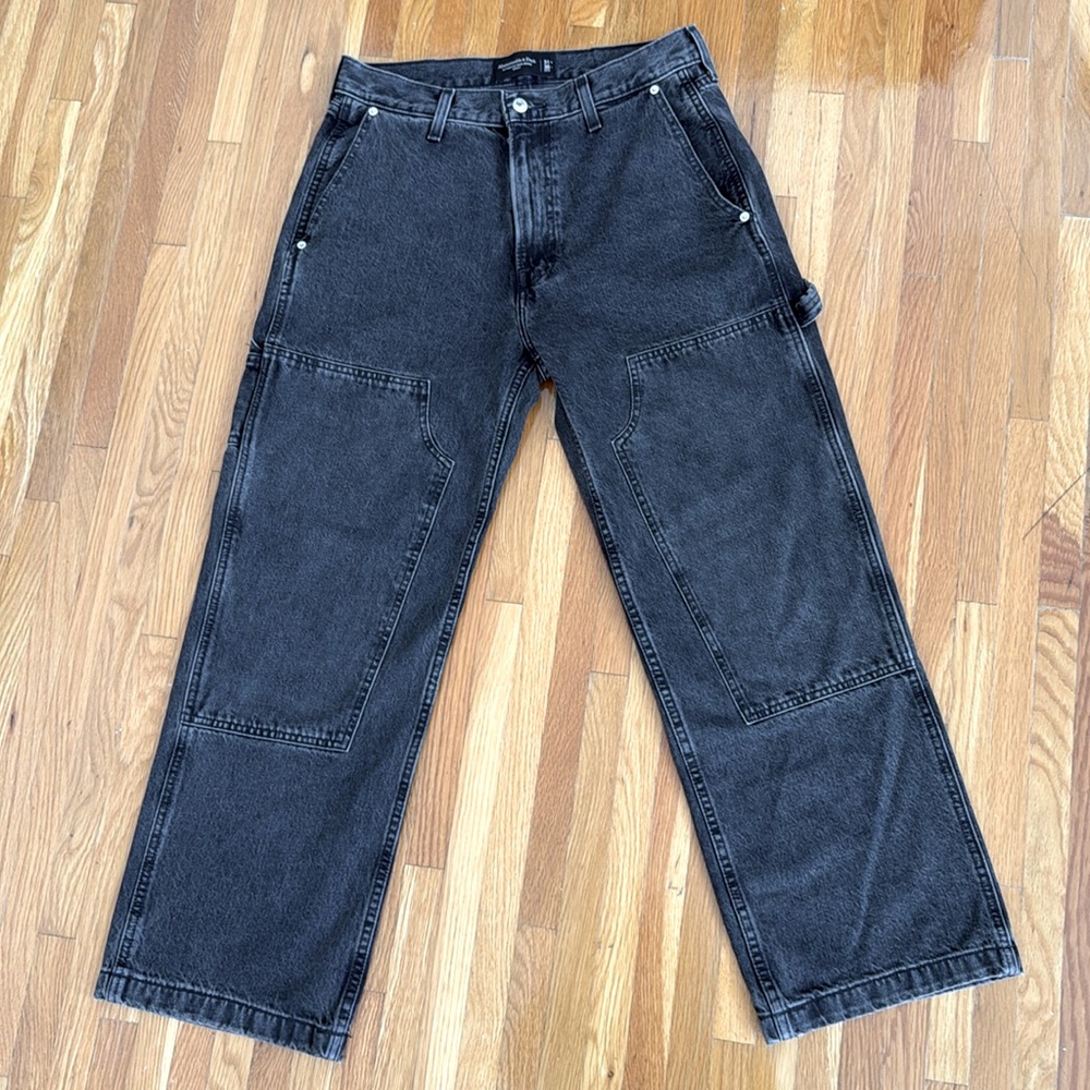 Abercrombie & Fitch black baggy denim jeans